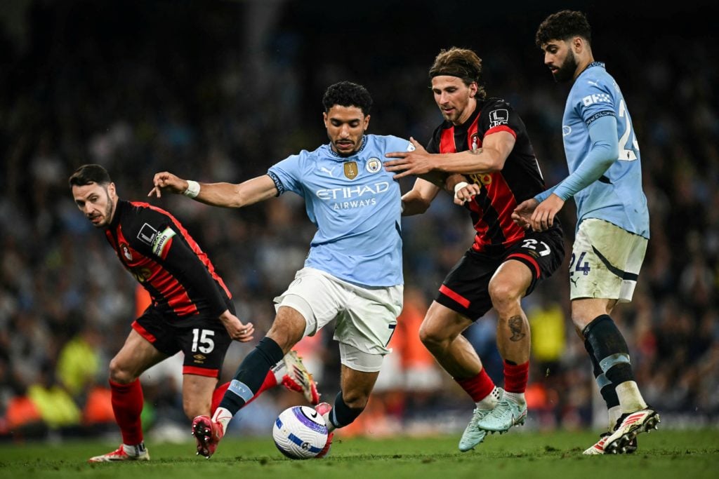 Manchester City star Omar Marmoush in action against Bournemouth in the Premier League
