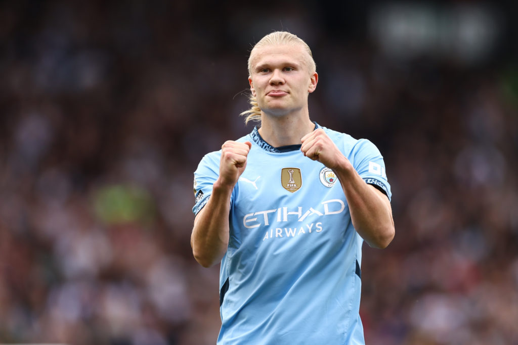 Erling Haaland during Fulham v Manchester City