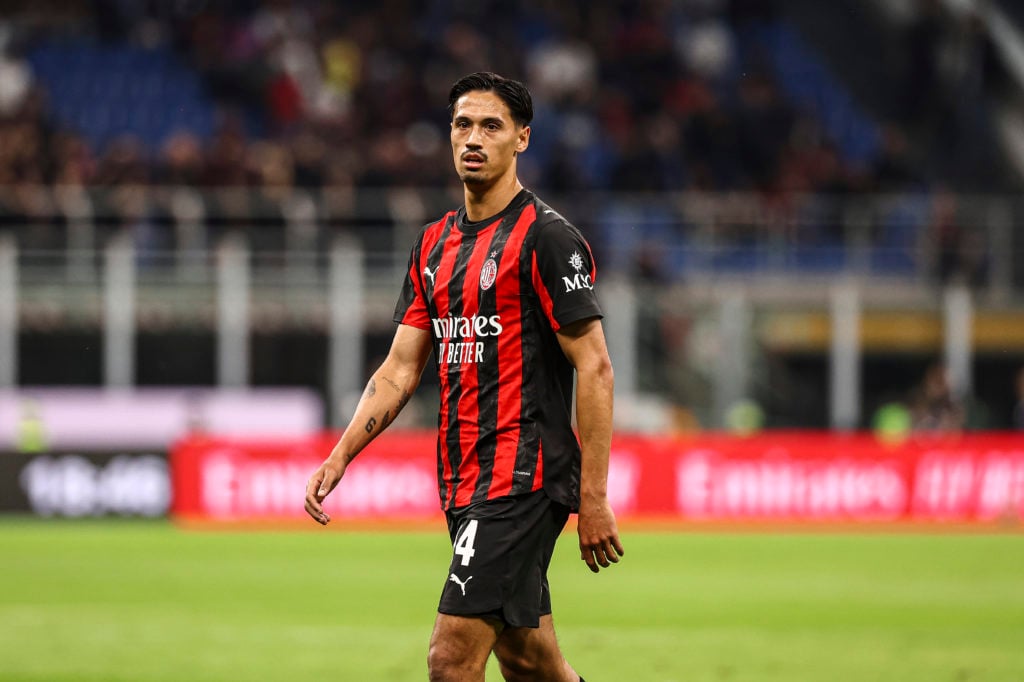 Tijjani Reijnders in action during AC Milan v Monza