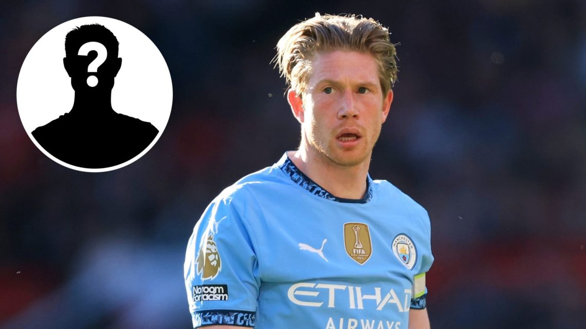 Kevin De Bruyne of Manchester City with inset of mystery player