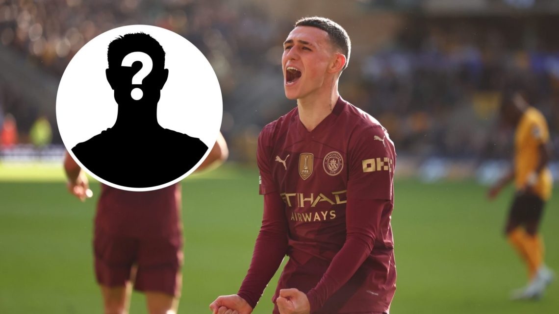 Phil Foden of Manchester City with inset of mystery player