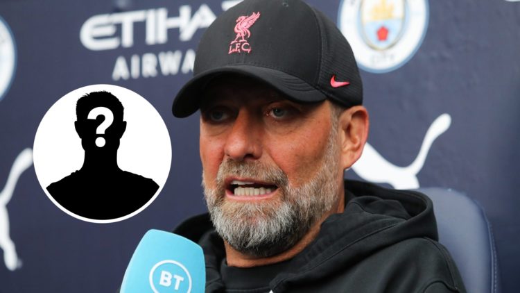 Jurgen Klopp with inset of mystery silhouette