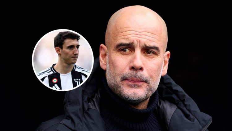Pep Guardiola with inset of Andrea Cambiaso