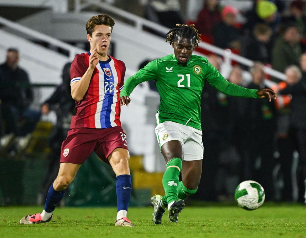 Sverre Nypan in action during the Republic of Ireland U21s v Norway U21s.