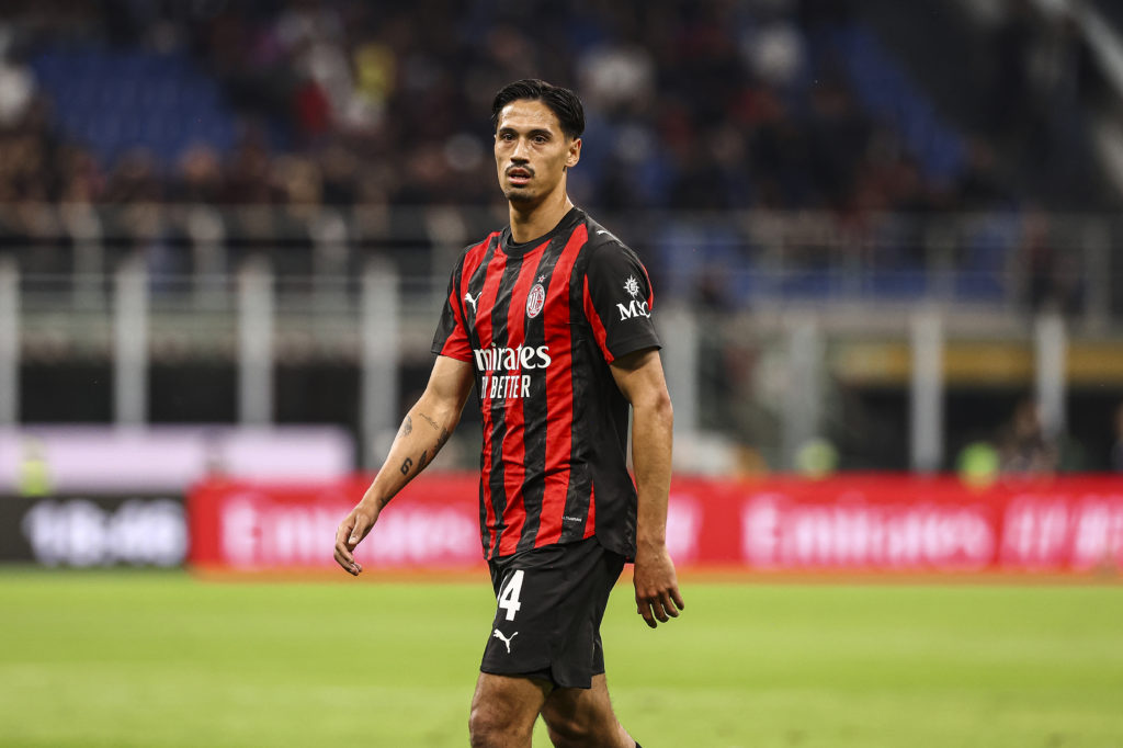 Tijjani Reijnders playing for AC Milan.