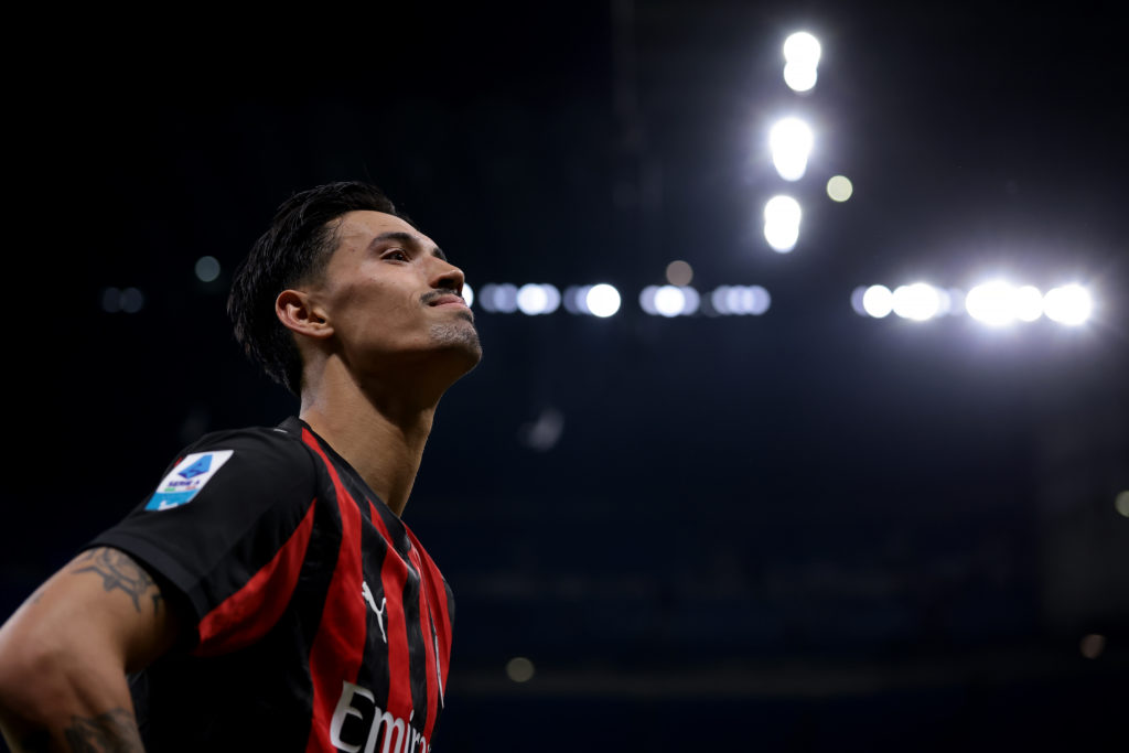 Tijjani Reijnders in action during AC Milan v Monza.