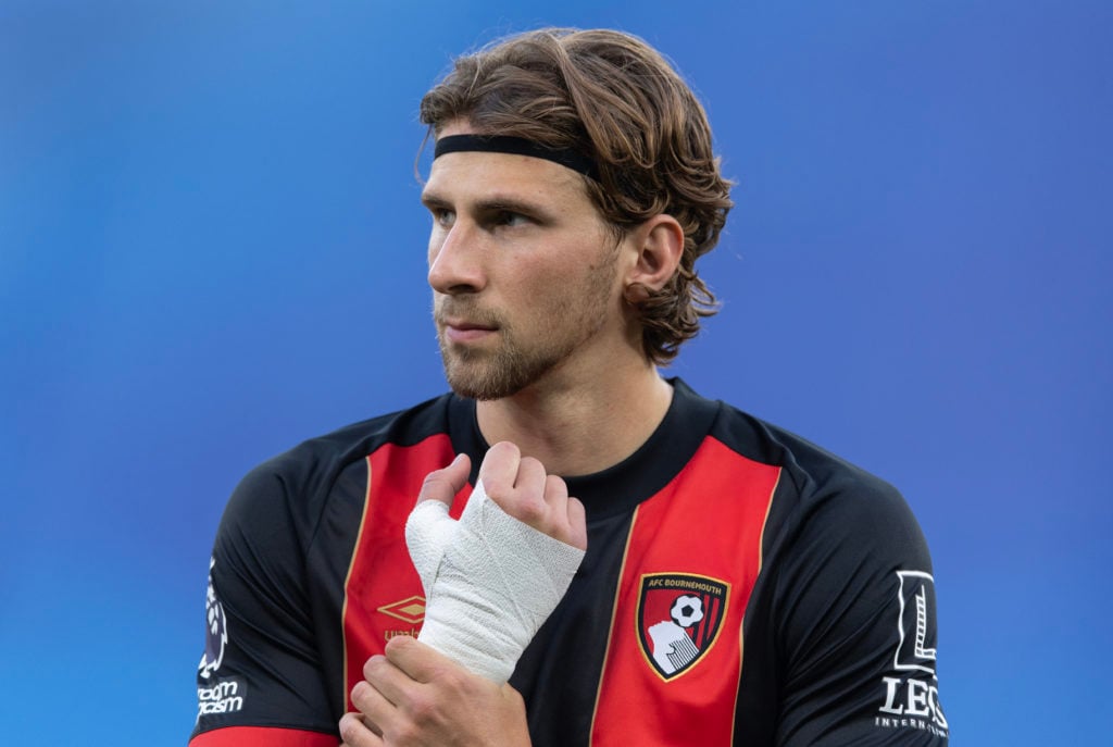 Illia Zabarnyi in action during Manchester City v AFC Bournemouth
