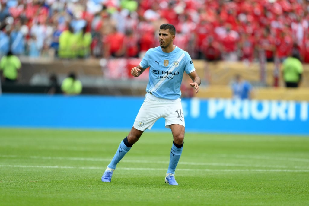 Rodri in action for Manchester City v Wydad AC at the FIFA Club World Cup.