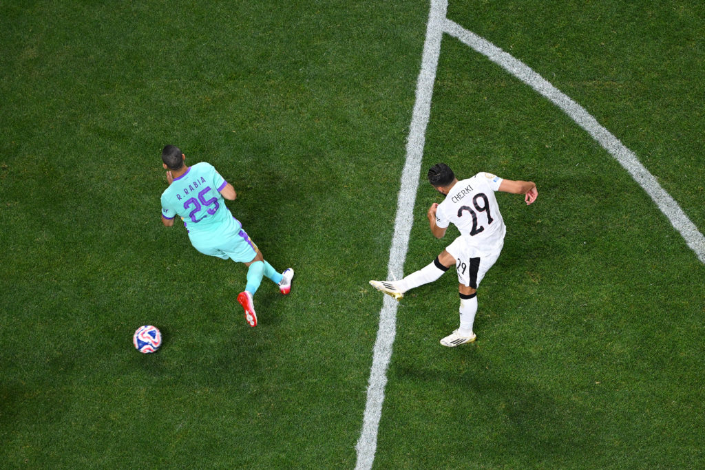Ryan Cherki scores a goal for Manchester City against Al Ain.