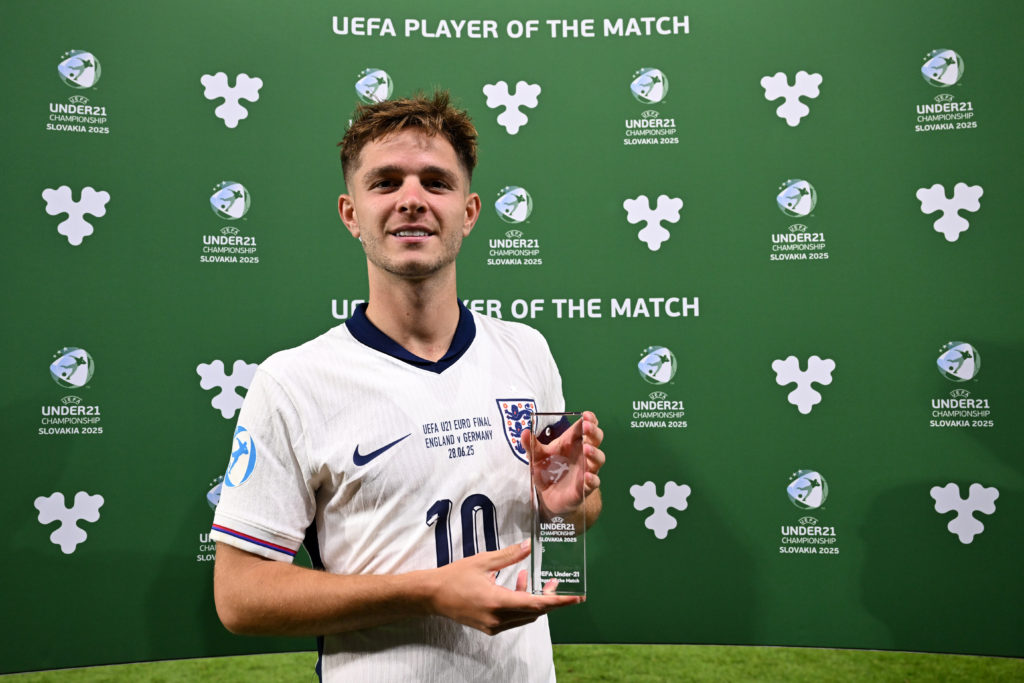 James McAtee smiles after UEFA European Under-21 Championship final