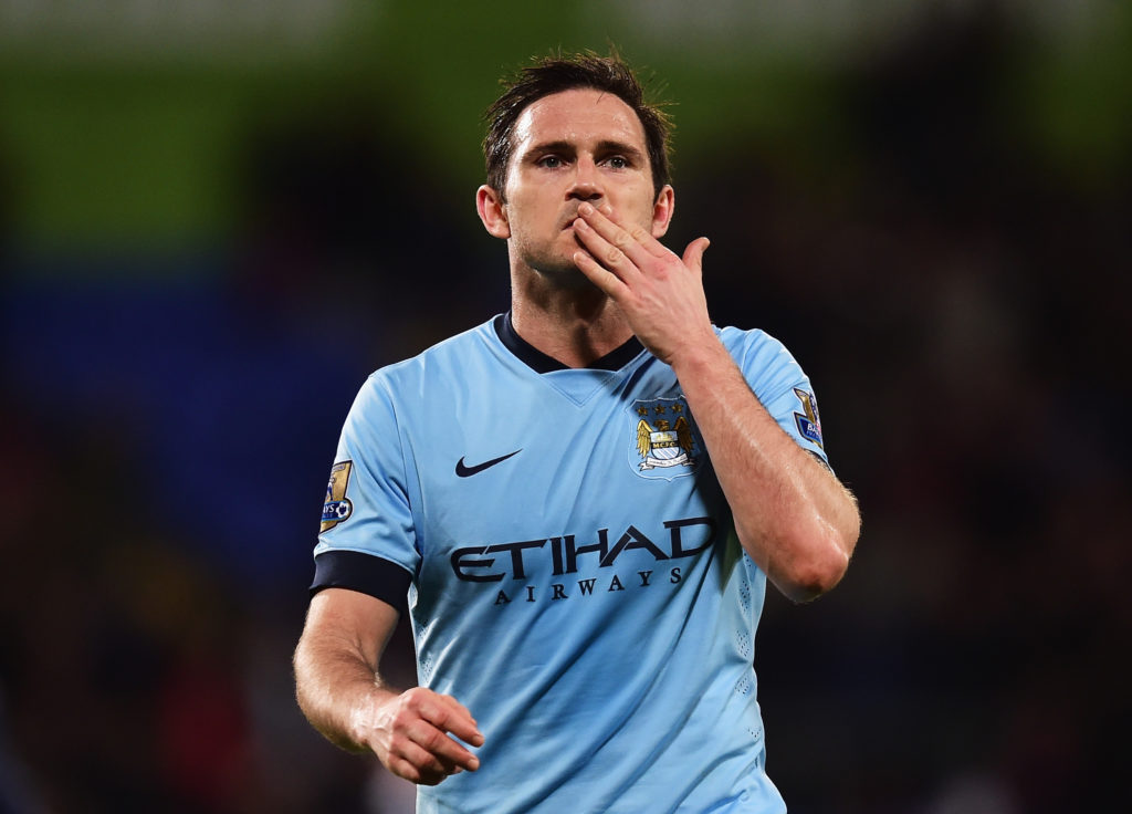 Frank Lampard blows a kiss during a Man City game.