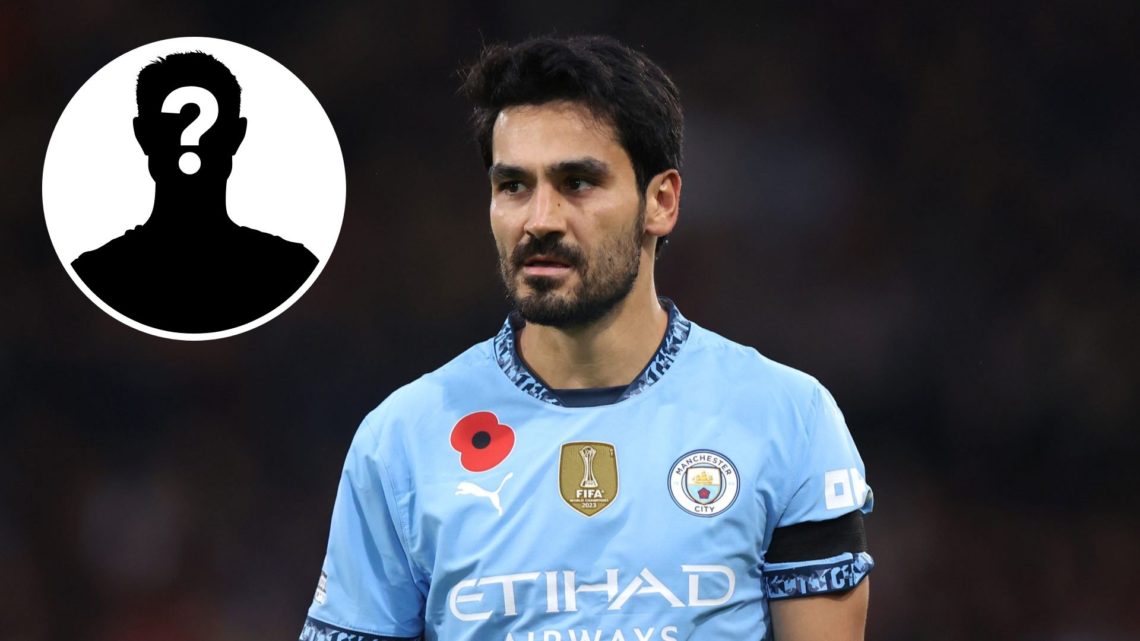 Manchester City's Ilkay Gundogan looking on during Premier League match against AFC Bournemouth (main image) with inset of mystery player (top left...