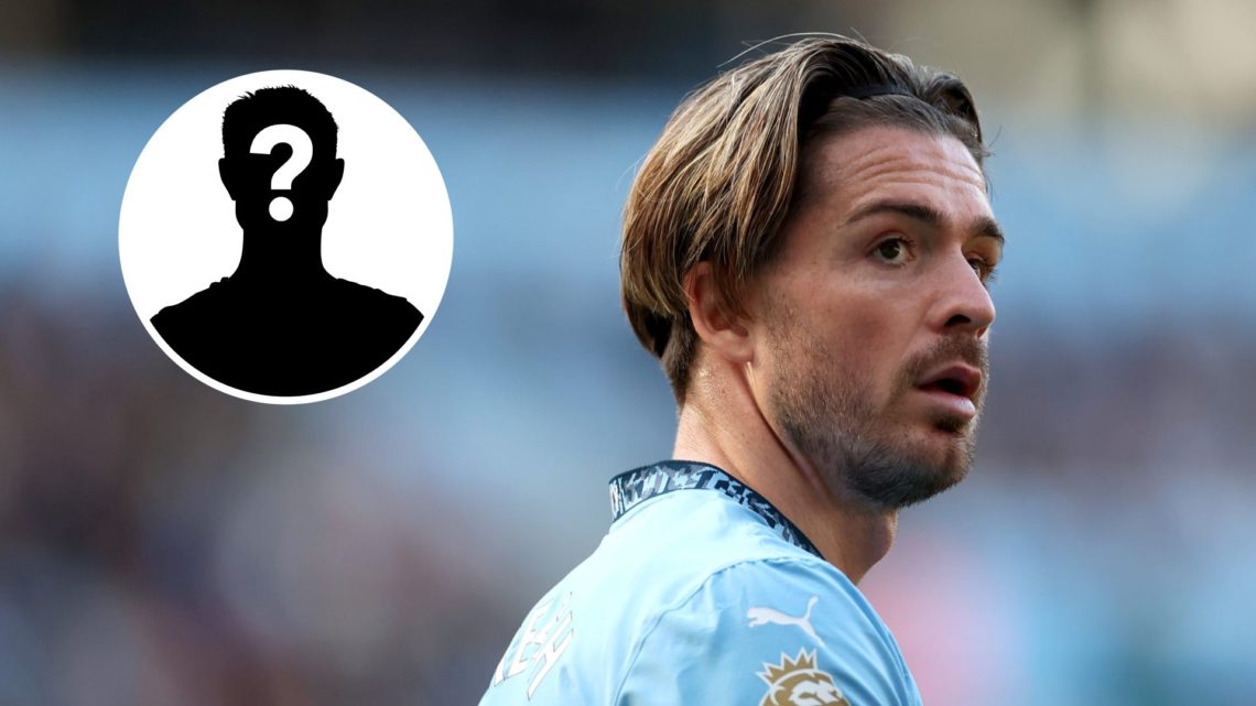 Image of Jack Grealish during the Premier League match between Manchester City FC and Fulham FC with inset of mystery player