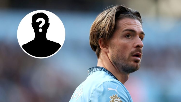 Image of Jack Grealish during the Premier League match between Manchester City FC and Fulham FC with inset of mystery player