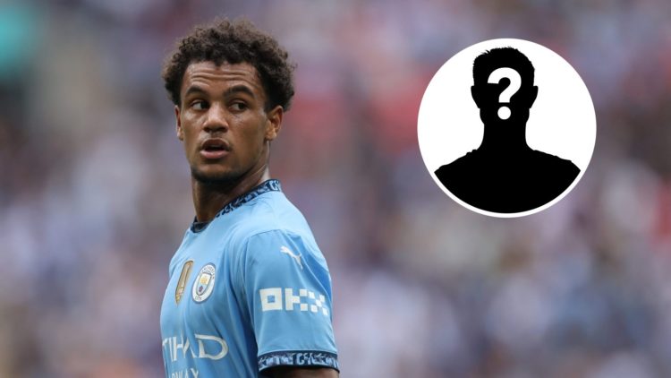 Oscar Bobb of Manchester City with inset of mystery player