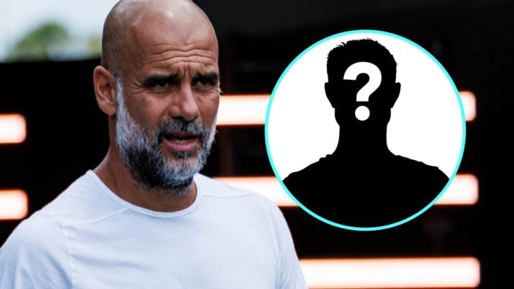 Pep Guardiola watches on as Man City face Juventus in the Club World Cup. Inset: Mystery figure.
