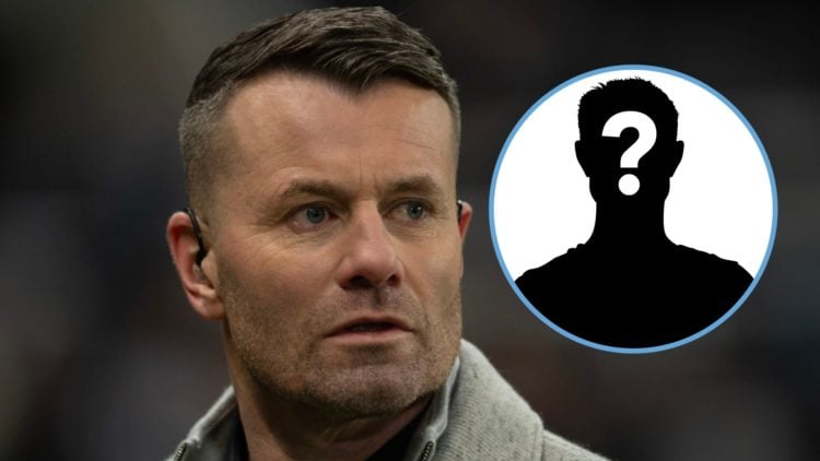 Close up image of Shay Given. Inset: Mystery figure.