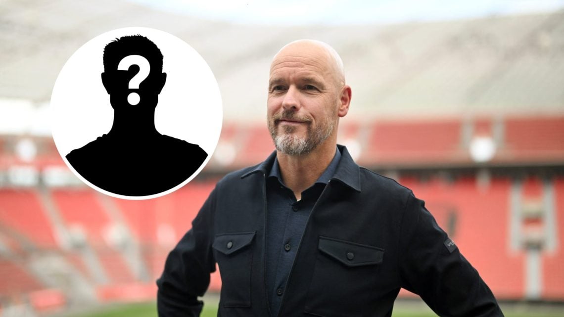 Bayer Leverkusen coach Erik ten Hag with a smile on his face (main image) mystery player inset (top left corner)