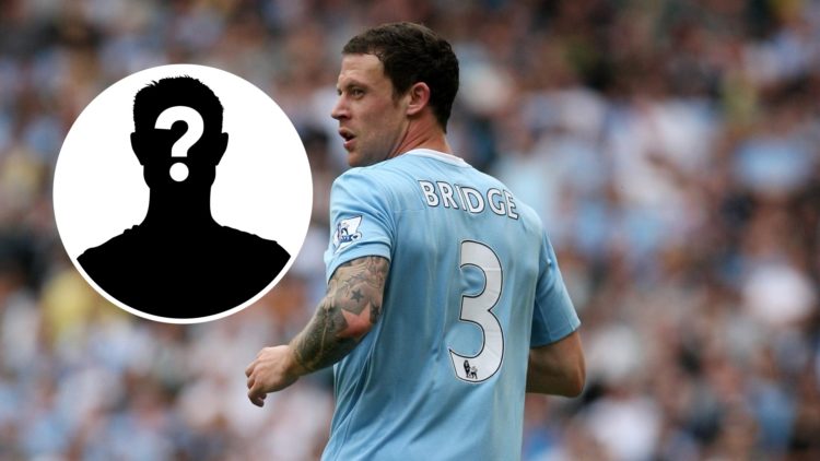 Wayne Bridge in action for Man City (main image) mystery player inset (top left corner)
