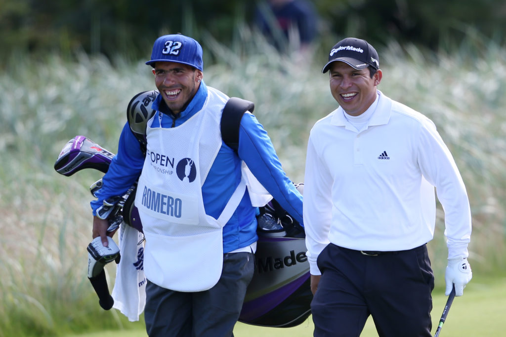 Carlos Tevez and Andrés Romero at the 141st Open Championship.
