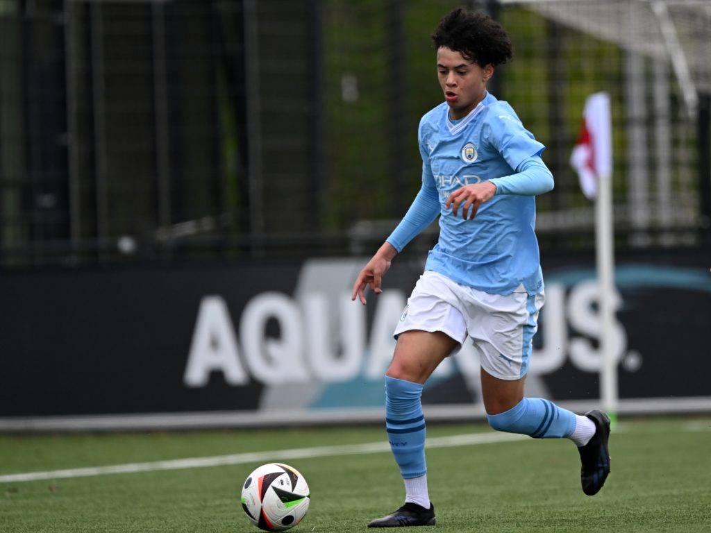 Manchester City U-17 player Dante Headley during the Ajax Future Cup 2024