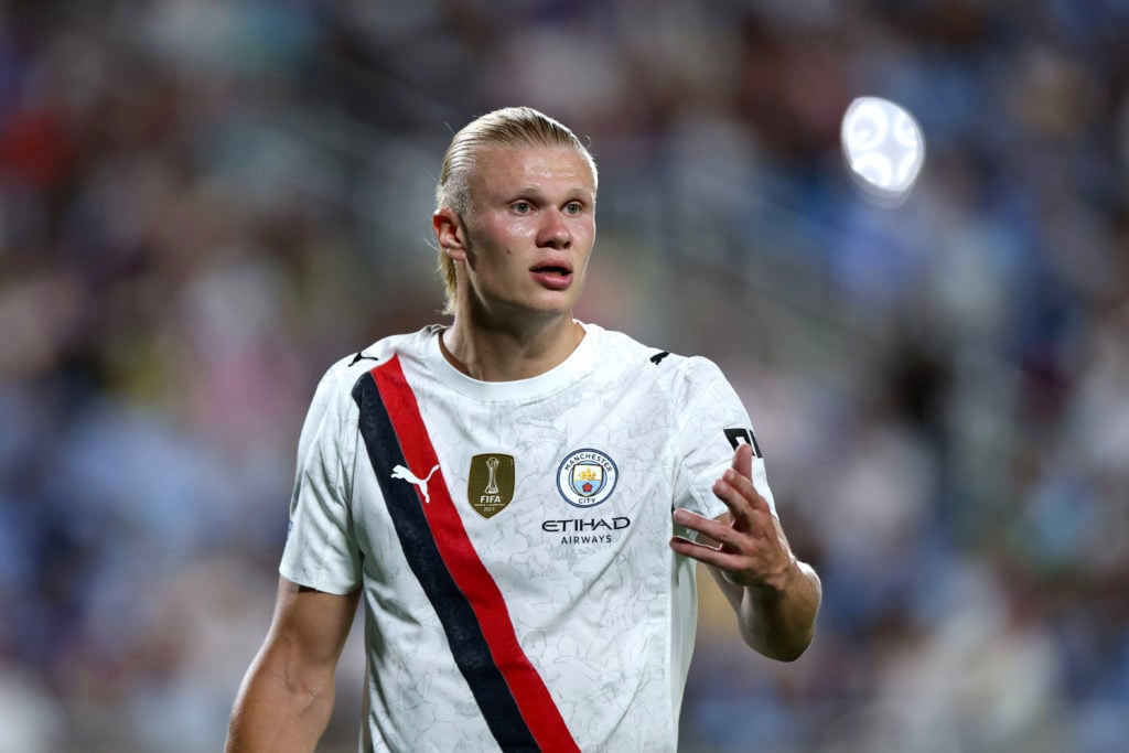 Erling Haaland in action for Manchester City v Al-Hilal.