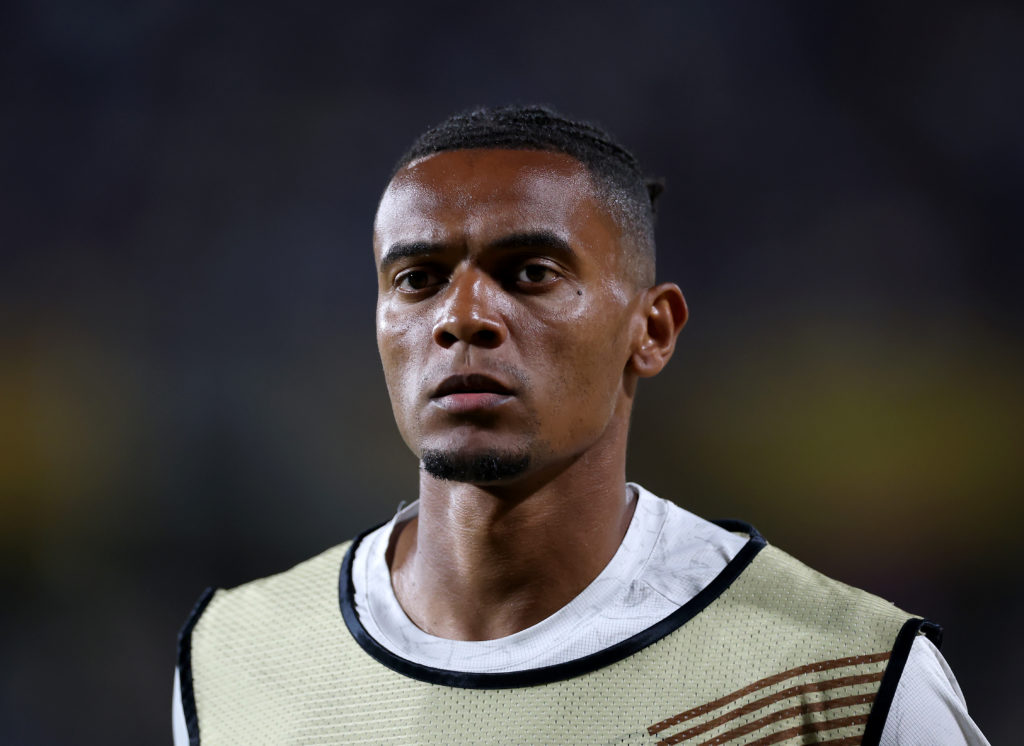 Manuel Akanji warming up head of playing for Manchester City vs Al-Hilal.