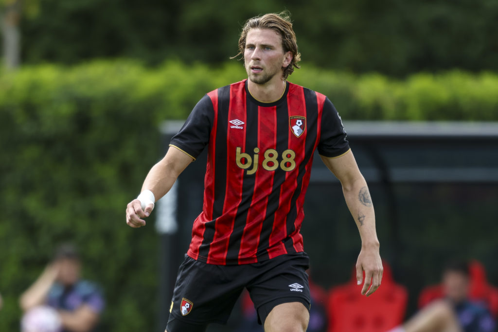Illia Zabarnyi in pre-season action for Bournemouth v Hibernian.