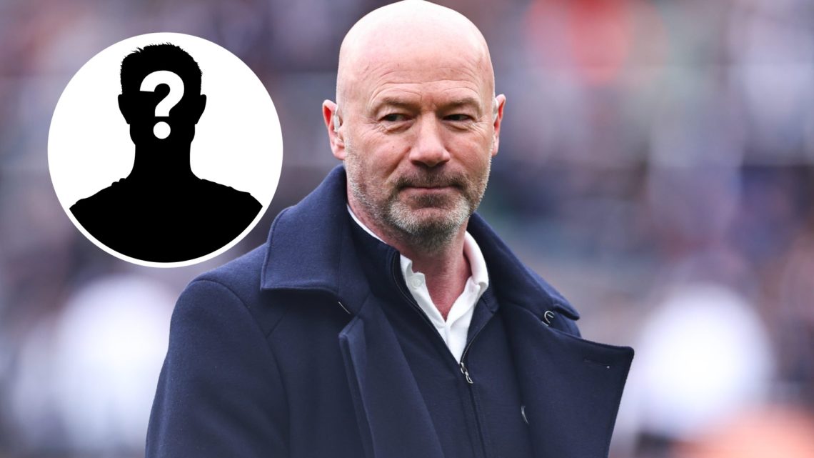 Alan Shearer smiles while walking into a Newcastle match as a pundit (main image) mystery player inset (top left corner)