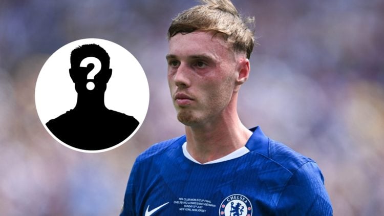 Cole Palmer in action for Chelsea during the FIFA Club World Cup final (main image) mystery player inset (top left corner)