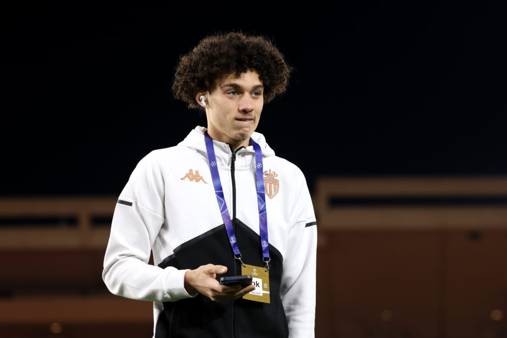 Maghnes Akliouche looking on before AS Monaco v SL Benfica