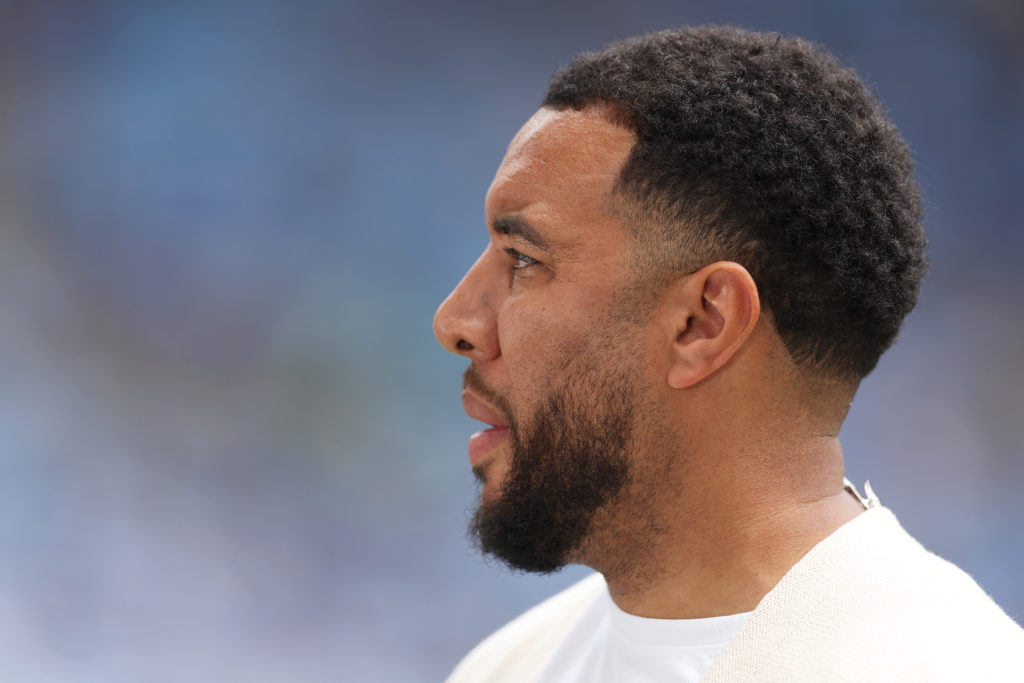 Troy Deeney working as a pundit during Coventry City v Middlesbrough.