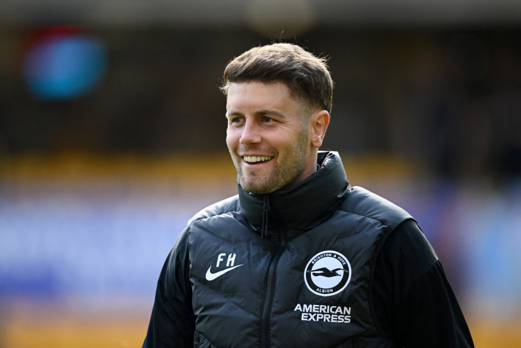 Fabian Hurzeler smiling after Wolverhampton Wanderers v Brighton.