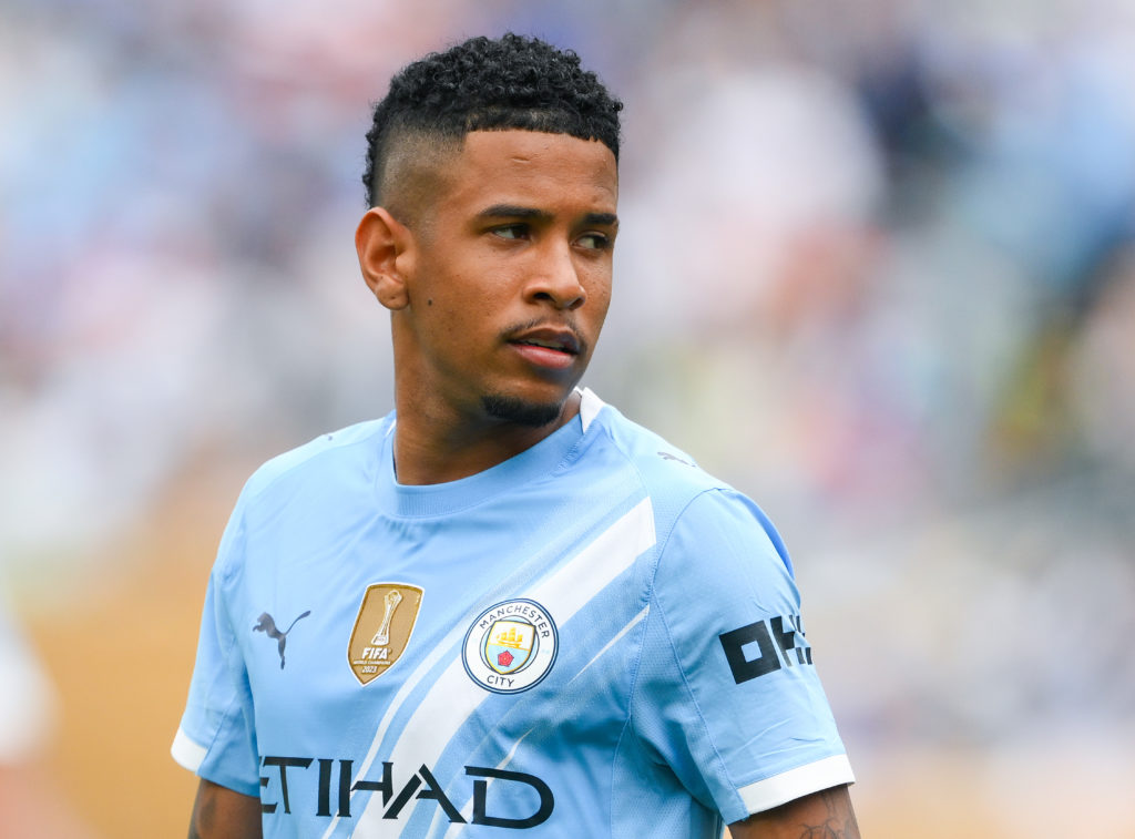 Savinho in action for Manchester City
