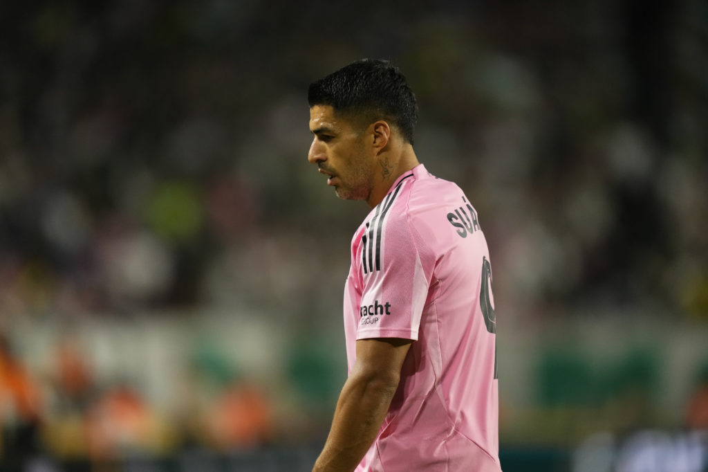 Luis Suarez in action for Inter Miami v SE Palmeiras.
