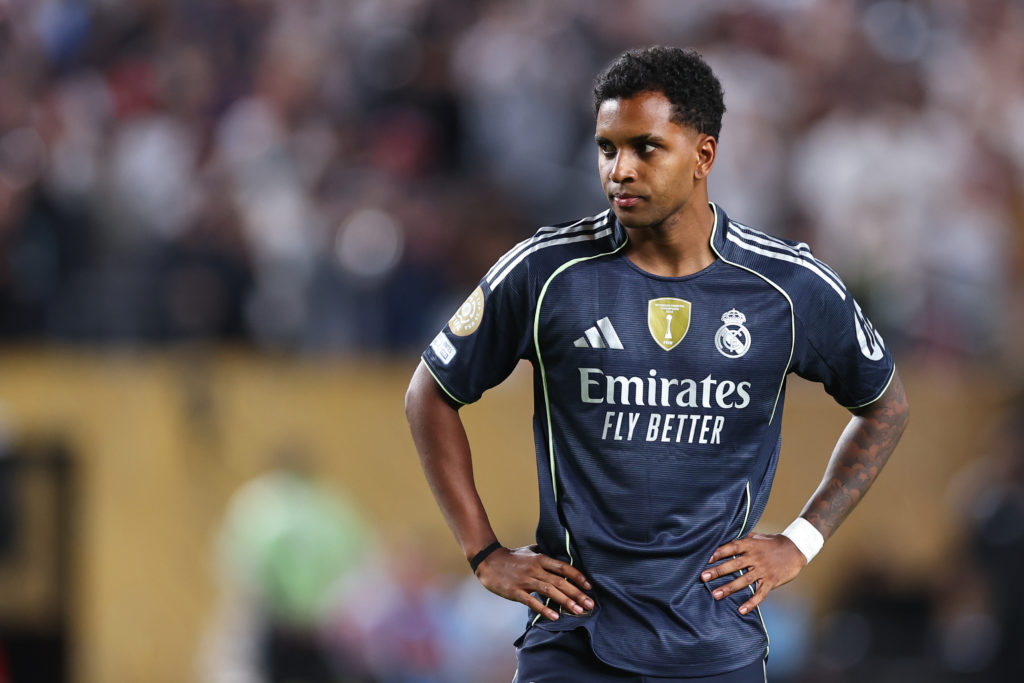 Rodrygo looking on during FC Salzburg v Real Madrid