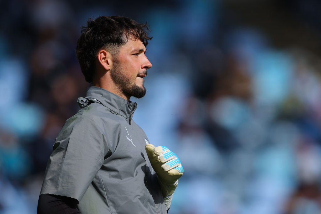 James Trafford looks on during Manchester City's open training Session