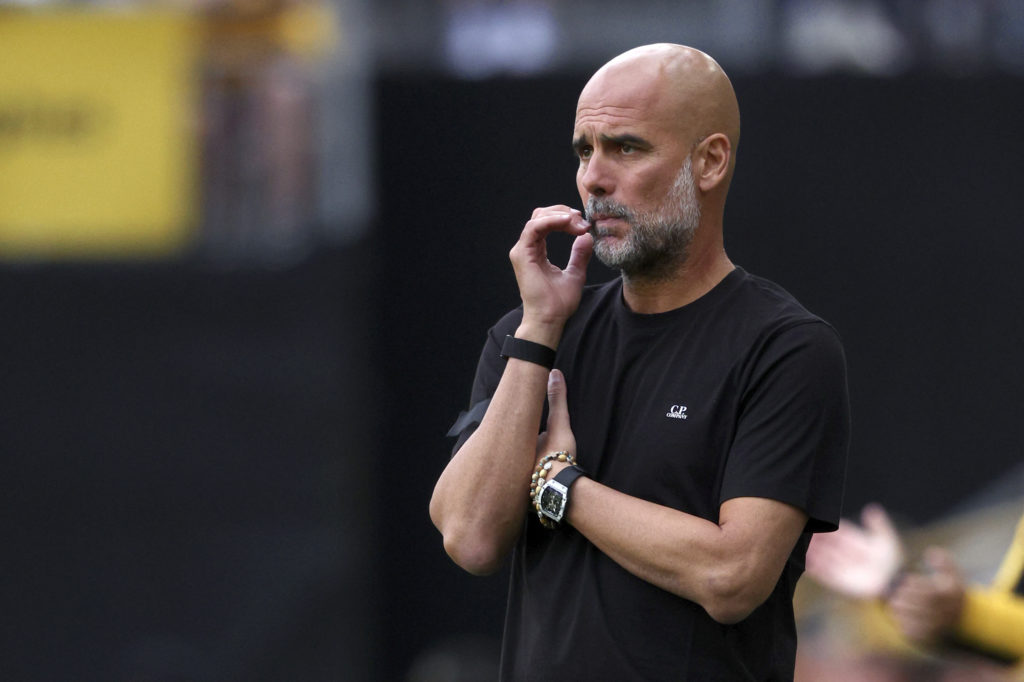 Pep Guardiola during Wolverhampton Wanderers v Manchester City.