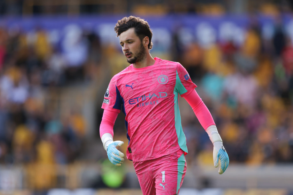 James Trafford in action during Wolverhampton Wanderers v Manchester City.
