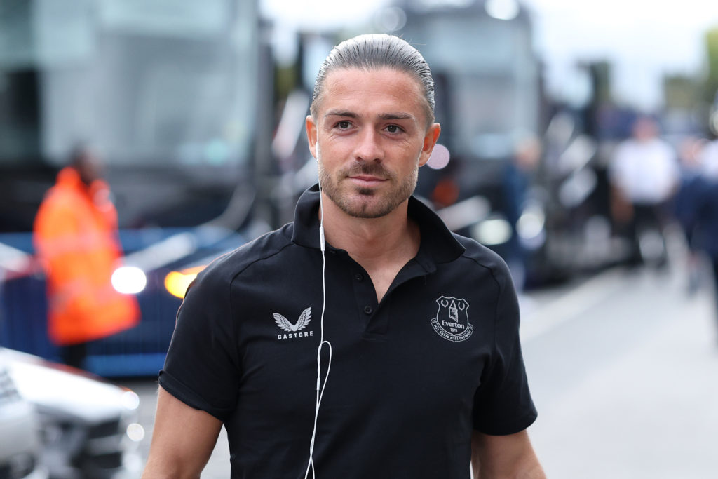 Jack Grealish with headphones in ahead of Leeds United v Everton.