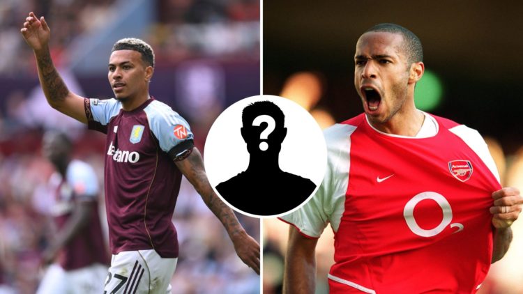 Split Image of Aston Villa's Morgan Rogers in action (left) and Thierry Henry celebrating a goal while playing for Arsenal (right) with inset of my...