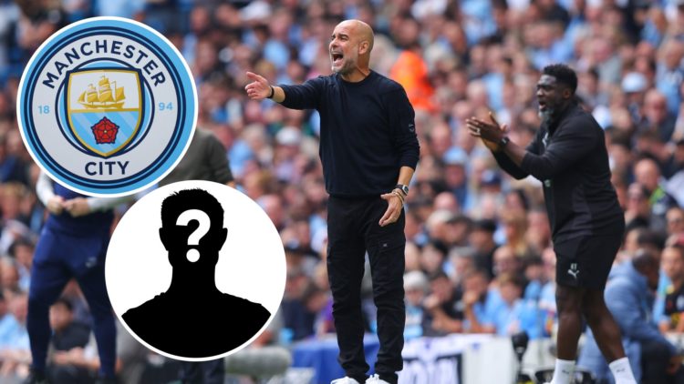 Pep Guardiola reacting (main image) during Premier League match against Tottenham Hotspur with insets of mystery player (bottom left corner) and Ma...