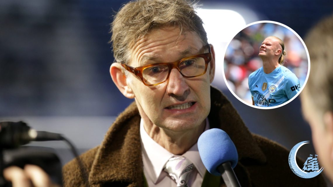Arsenal legend Tony Adams with inset of Manchester City striker Erling Haaland