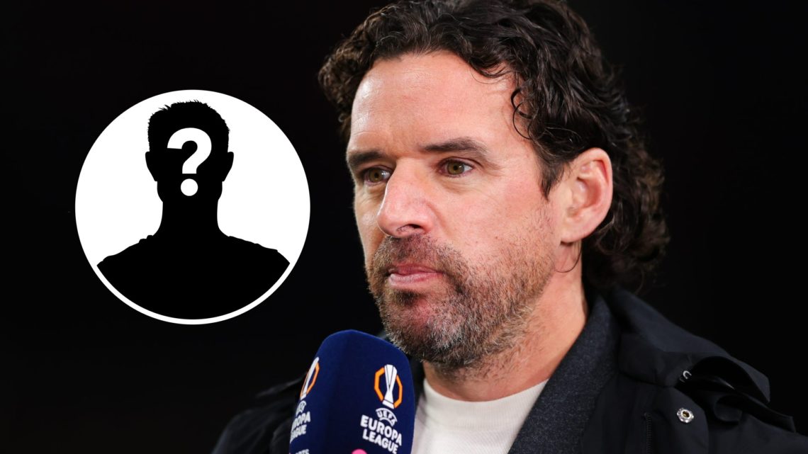 Owen Hargreaves working as a pundit for TNT Sports (main image) mystery player inset (top left corner)
