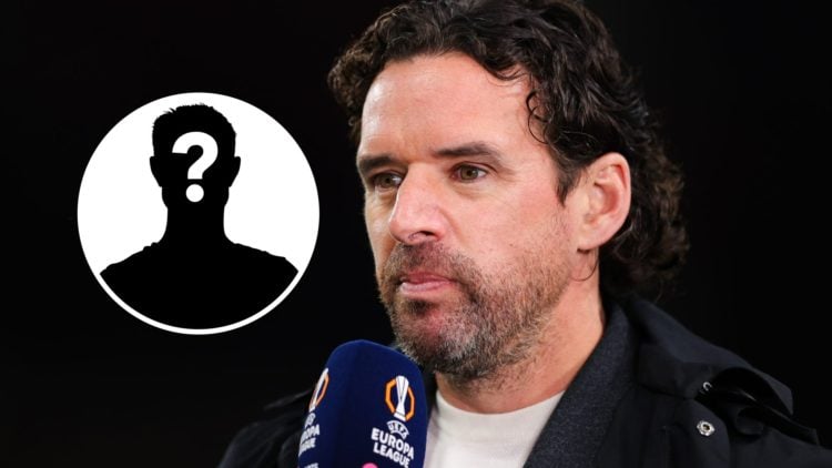 Owen Hargreaves working as a pundit for TNT Sports (main image) mystery player inset (top left corner)