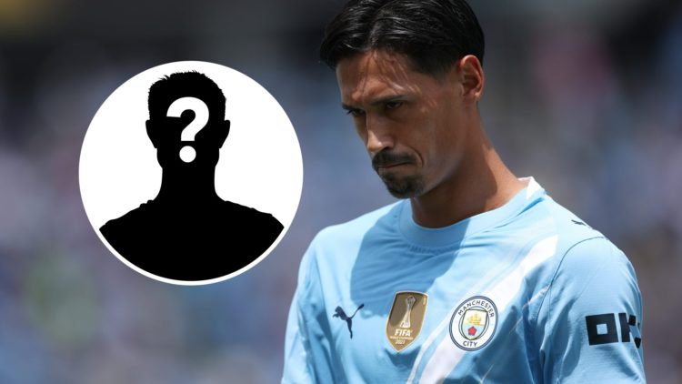 Tijjani Reijnders in action for Man City at the FIFA Club World Cup (main image) mystery player inset (top left corner)