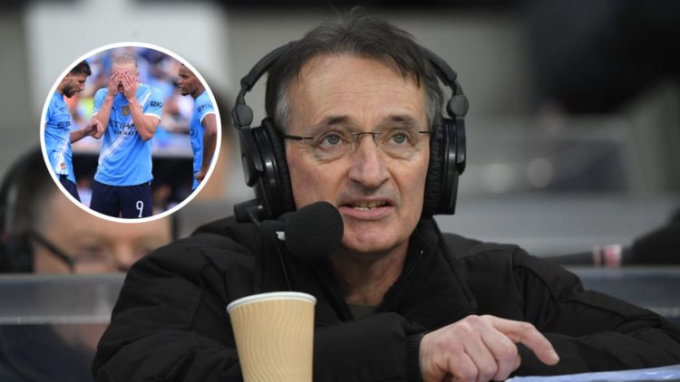 Pat Nevin with inset of Manchester City players