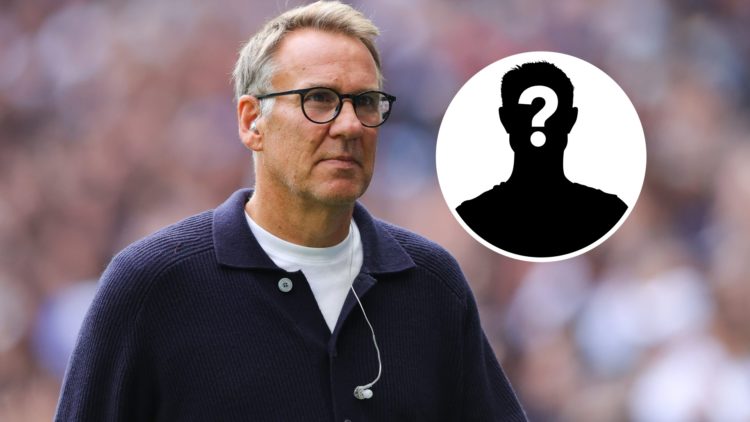 Paul Merson while doing punditry work (main image) mystery player inset (top left corner)