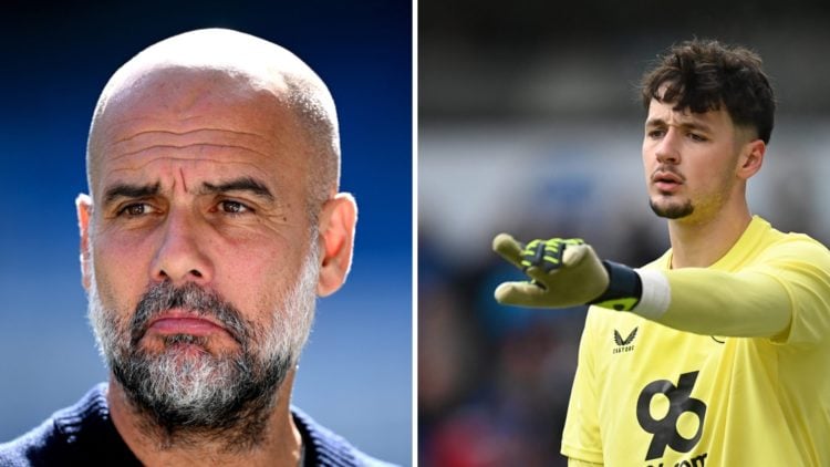 Split image of Pep Guardiola and James Trafford