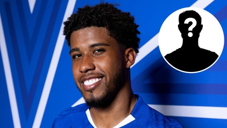 Andrey Santos of Chelsea smiling (main image) with inset of mystery player (top right corner)